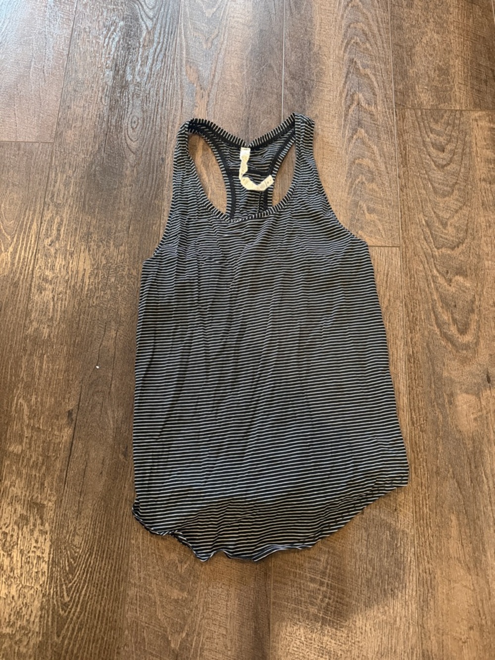 lululemon athletica Black and White Striped Racerback Tank